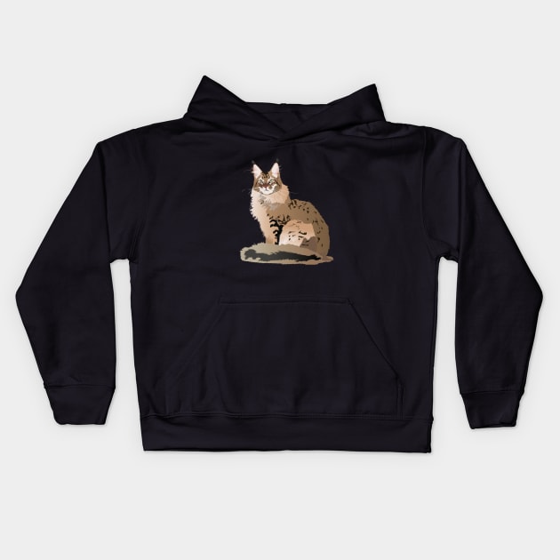 Maine Coon Cat Kids Hoodie by NorseTech